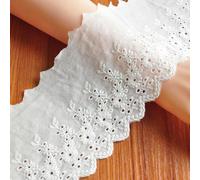 10 yardas de encaje de algodón, 11 cm de ancho, cinta decorativa, cinta decorativa de encaje, cinta para manualidades, ropa, vestido de boda, sombrero, cortinas, decoración de vestidos, blanco roto