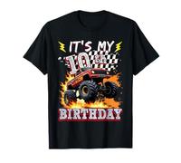 10 Year Old Boys Monster Truck It's My 10th Birthday Party Camiseta