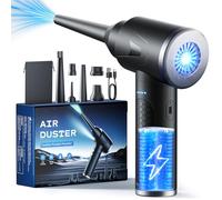 100,000 RPM Potente Soplador de Aire con Luz LED, Aire Comprimido Limpieza PC de 9000mAh, Soplador de Aire Para PC, Air Duster de 3 Velocidades, Plumero Electrico para Ordenador, Coche, Oficina, Sofá