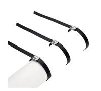 100/10 Uds bridas de Metal for cables acero inoxidable con revestimiento negro, for bloqueo automático, envolturas escape cremallera alta resistencia, organizador sujetadores(10PCS,4.6x200mm)