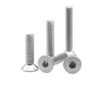 100-2 piezas M1.6 M2 M2.5 M3 M4 M5 M6 M8 M10 304 Tornillos de cabeza avellanada plana con hexágono interior de acero inoxidable(6mm,M1.6 (100pcs))