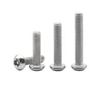 100-2 piezas M2 M2.5 M3 M4 M5 M6 M8 M10 304 acero inoxidable seis lóbulos Torx con pasador botón tornillo de cabeza redonda resistente a la manipulación seguridad(45mm,M8 (5pcs))