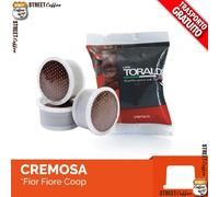 CAFFÈ TORALDO | Compatible A Modo Mio* | CAPSULA | Café seleccionado, Tostado y Tostado en Italia | Excelencia del Café Napolitano (Mezcla Cremosa, 100 Unidades)
