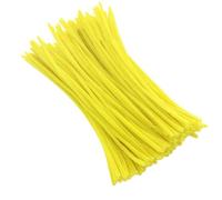 100/200/300/400/500 Uds. Limpiadores de tuberías con tallos chenilla for niños, tiras palo felpa, juguete artesanal educativo, suministros hechos a mano DIY para Hacer Flores(Yellow,100 pcs)