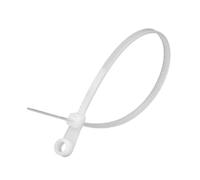 100/200/300/500 Uds brida de nailon con orificio tornillo bridas for cables correas bucle bloqueo automático paquete sujeción(300PCS-White)