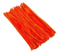 100/200/300 Uds tallos de chenilla DIY creativos palitos felpa tallo limpiador tuberías accesorios artesanía a mano Para Artesanales(Orange,200pcs)