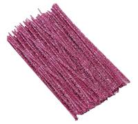 100/200/300 Uds tallos de chenilla DIY creativos palitos felpa tallo limpiador tuberías accesorios artesanía a mano Para Artesanales(Bright Pink,100pcs)