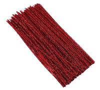 100/200/300 Uds tallos de chenilla DIY creativos palitos felpa tallo limpiador tuberías accesorios artesanía a mano Para Artesanales(Bright red,300pcs)