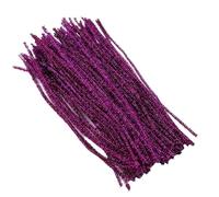 100/200/300 Uds tallos de chenilla DIY creativos palitos felpa tallo limpiador tuberías accesorios artesanía a mano Para Artesanales(Bright Purple,200pcs)