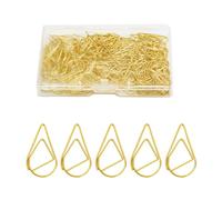 100/200 clips de papel de metal con forma de corazón para marcapáginas de documentos, clips de papel de corazón