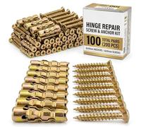100/200 Pcs Hinge Repair Screw & Expansion Anchor Kit | Fix Stripped Holes & Loose Cabinet Hinges | 6x14mm Cold-Rolled Steel Door Hinge Thread Repair Screws for Wood & Tile (100Pcs)