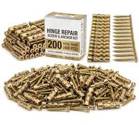 100/200 Pcs Hinge Repair Screw & Expansion Anchor Kit | Fix Stripped Holes & Loose Cabinet Hinges | 6x14mm Cold-Rolled Steel Door Hinge Thread Repair Screws for Wood & Tile (200Pcs)