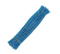 100/200 Uds. Limpiador de tubos con vástago chenilla purpurina metálica, juguete educativo artesanal hecho a mano Para Artesanales(Light blue,100pcs)