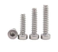100/200 Uds M1.7 M2 .3 .6 M3 304 Cabeza Cilíndrica Redonda Delgada De Acero Inoxidable Tornillo Cola Plana Autorroscante Hexagonal(10mm,M3-(100Pcs))