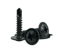 100/200 Uds tornillos negros tornillos autorroscantes M4.2 tornillo de cola de perforación de cabeza plana grande tornillo de taladro eléctrico(100pcs,13MM_M4.2)