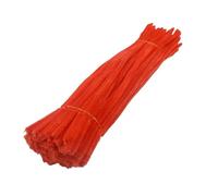 100/200 Uds tubo de vástago chenilla DIY juguetes creativos palitos limpiadores Material hecho a mano tiras felpa Para Artesanales(Light redA,100PCS)