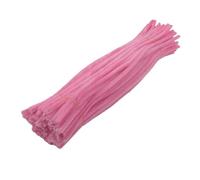 100/200 Uds tubo de vástago chenilla DIY juguetes creativos palitos limpiadores Material hecho a mano tiras felpa Para Artesanales(Pink,100PCS)