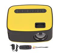 100-240V 1920x1080P 2W Mini proyector Negro Amarillo, proyector portátil con Interfaz Micro USB, proyector de película de Pantalla grande para teléfono Inteligente(UE)