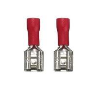 100/50/10 piezas Terminal de crimpado hembra 2,8 mm, 4,8 mm, 6,3 mm Conector de cable de horquilla aislado Enchufe de cable eléctrico(6.3mm red Female,10pcs)