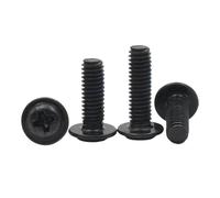 100/50/20/10 Uds. De acero al carbono negro PWM M1.4 M2 M2.5 M3 M3.5 M4 M5 cabeza redonda Phillips cruzada con tornillo de cuello de arandela(M2X12mm (100pcs))