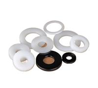 100-50 piezas de arandelas planas de nailon m2 m2.5 M3 M5 M8 M10 m12, juntas de plástico, espaciador, chapado, plano, PA66, aislamiento, junta tórica redonda lisa(White colour,M6x12x1.2 50pcs)