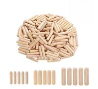 100/50 Uds. Espiga de madera for cajón de gabinete, pasadores redondos estriados for manualidades, juego de varillas, herraje for muebles, pasador de madera(8x30mm,100pcs)