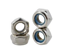 100-50 Uds M2 .5 M3 M4 M5 M6 M8 M10 M12 304 Tuerca De Seguridad Chapada En Zinc Negro Acero Inoxidable Hexagonal Nailon Antideslizante(304 Stainless steel,M6 (100Pcs))