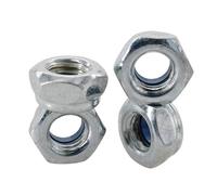 100-50 Uds M2 .5 M3 M4 M5 M6 M8 M10 M12 304 Tuerca De Seguridad Chapada En Zinc Negro Acero Inoxidable Hexagonal Nailon Antideslizante(White Zinc,M3 (100Pcs))