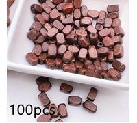 100/60 piezas de cuentas de madera rectangulares nuevas color marrón café para hacer joyas, pulseras, collares, aretes, manualidades de ropa, accesorios de cuentas de madera hechos a