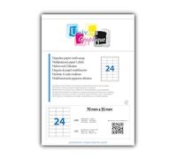 100 A4 hoja 24 etiqueta de papel etiqueta adhesiva 70 x 35 mm para impresoras de chorro de tinta y láser