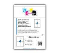 100 A4 hoja 4 pegatina 99 x 139 mm adhesivo de la etiqueta de papel etiqueta para una impresora de chorro de tinta y láser