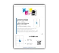 100 A4 hoja 8 pegatina 105 x 74 mm etiqueta adhesiva etiqueta de papel para una impresora de chorro de tinta y láser