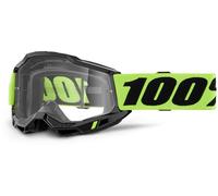 100% Accuri II Essential Gafas de motocross, negro/amarillo neón