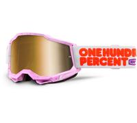 100% Accuri II Hundreds Gafas de motocross, blanco/rosa