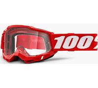 100% Accuri II OTG Essential Gafas de motocross, Rojo/Blanco