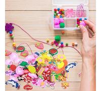 100 Adornos Y 100 Cuentas De Mijo, Coles Pequeños De Silicona Suave, Accesorios para Tejer Pulseras De Bricolaje, Joyas De Paquete De Material Hechas A Mano.