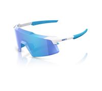 100% Aerocraft Glasses - Matte White / HiPER Blue Mirror Lens Clothing NUEVO