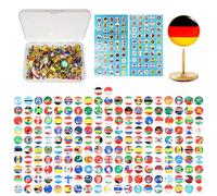 100 Agujas de Bandera del País, Alfileres para Marcar Mapas, Decorativas y Creativas, Fijaciones para Tarjetas, Chinchetas para Tablones de Anuncios