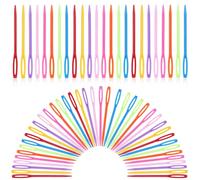 100 agujas de coser de plástico, agujas de hilo de 7 cm, agujas de tejer grandes, agujas de bordado, agujas de seguridad, agujas de zurdo, agujas de aprendizaje coloridas para manualidades,