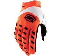 100% Airmatic Guantes de bicicleta, blanco-naranja, tamaño L para Hombres