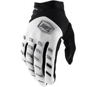 100% Airmatic Guantes de bicicleta, Blanco/Negro, Talla S