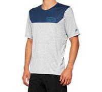 100% Airmatic Jersey de bicicleta de manga corta, gris-azul, tamaño M para Hombres