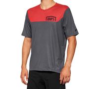100% Airmatic Jersey de bicicleta de manga corta, gris-rojo, tamaño S para Hombres