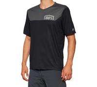 100% Airmatic Jersey de bicicleta de manga corta, negro-gris, tamaño S para Hombres