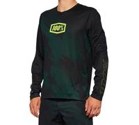 100% Airmatic LE Maillot de bicicleta de manga larga, negro/verde, Talla L