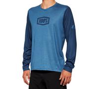 100% Airmatic Maillot de bicicleta de manga larga, Azul, Talla S