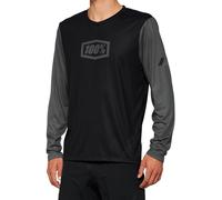 100% Airmatic Maillot de bicicleta de manga larga, negro/gris, Talla S
