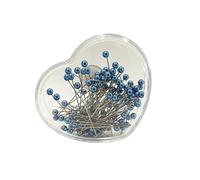 100 Alfileres de Costura, Alfileres Costura, Alfileres con Cabeza Redonda, Alfileres con Cabeza de Bola de Colores, Alfileres para Decorar, Alfileres para Lazos, Alfileres para Bodas, (Azul -331)