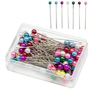 100 alfileres de costura de 1.5 pulgadas con cabeza de bola de plástico rectos, para decoración de bricolaje, manualidades y proyectos de costura (multicolor)