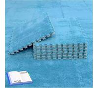 100 alfombrillas de espuma de felpa entrelazadas esponjosas de rompecabezas de 30 x 30 cm, alfombrillas de espuma cuadradas suaves (azul oscuro)